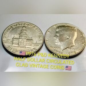 1976 Kennedy Half Dollar Coins CLAD VINTAGE CIRCULATED 👀‼️